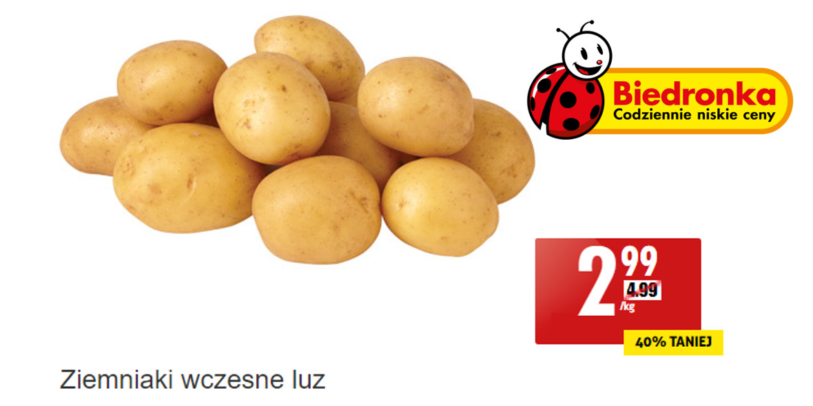 Biedronka: -40% na ziemniaki wczesne 19.05.2022