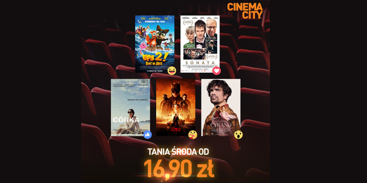 Cinema City: Od 16,90 zł za bilet do kina