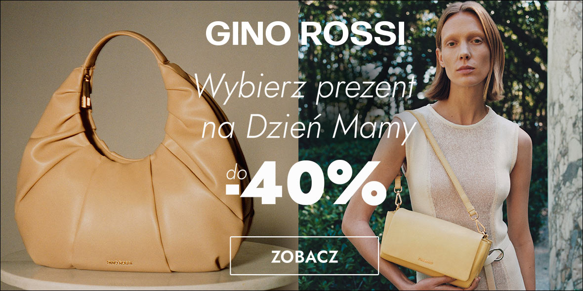 Gino Rossi: KOD: do -40% na prezent na Dzień Mamy 24.05.2022