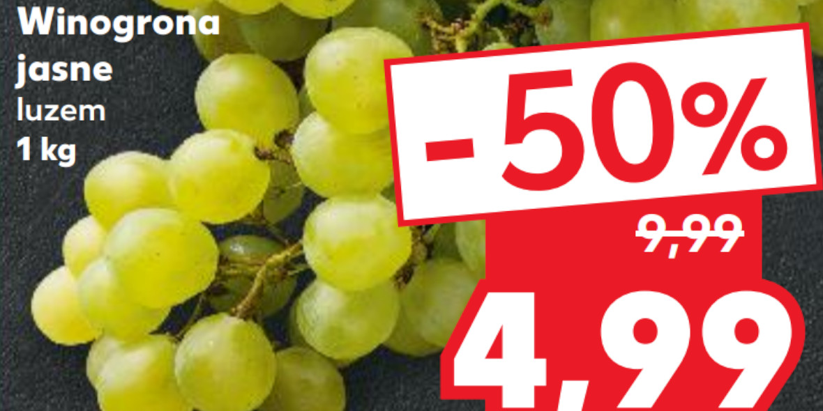 Kaufland: -50% na winogrono jasne 06.10.2022