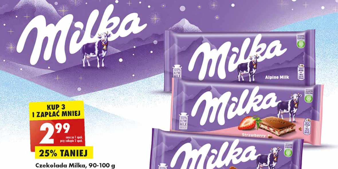 Biedronka: -25% na czekoladę Milka 05.12.2022
