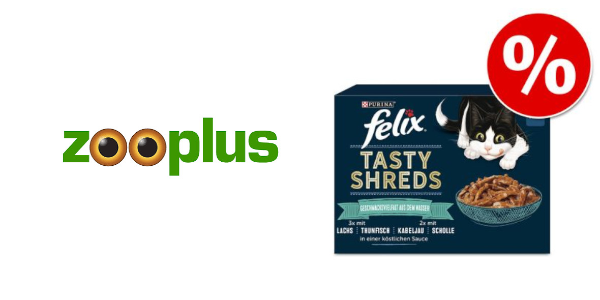 zooplus: -20% na Felix Tasty Shreds, zestaw 12 x 80 g 09.08.2022