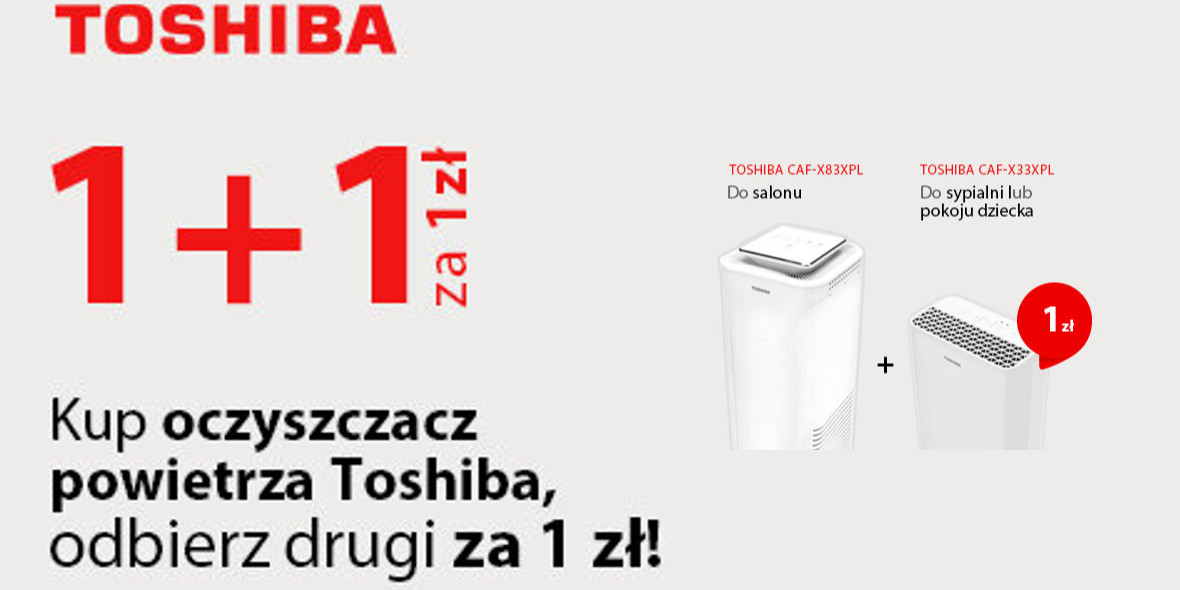 kakto.pl: 1 + 1 na oczyszczacz powietrza Toshiba 01.01.0001