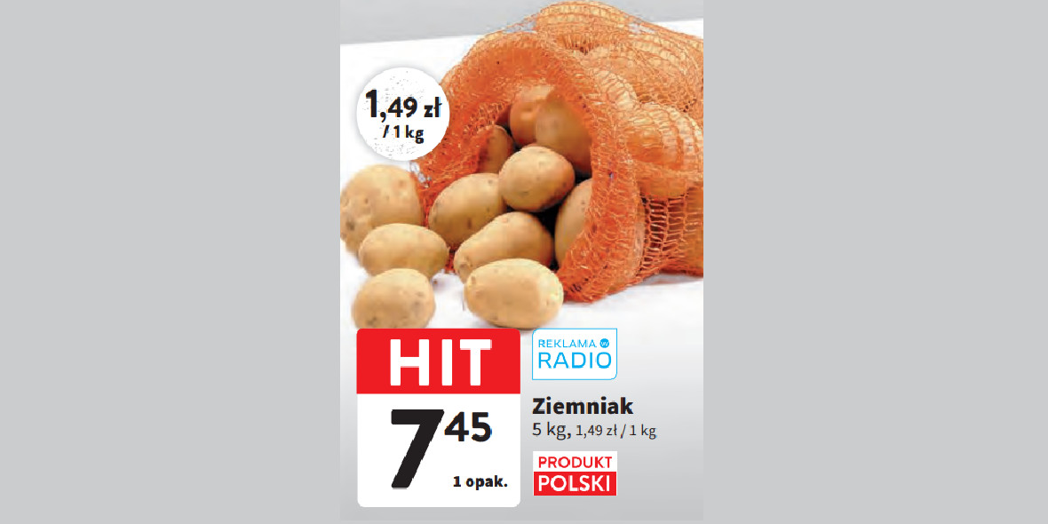 Intermarche: 7,45 zł za ziemniaki 5 kg 23.11.2023