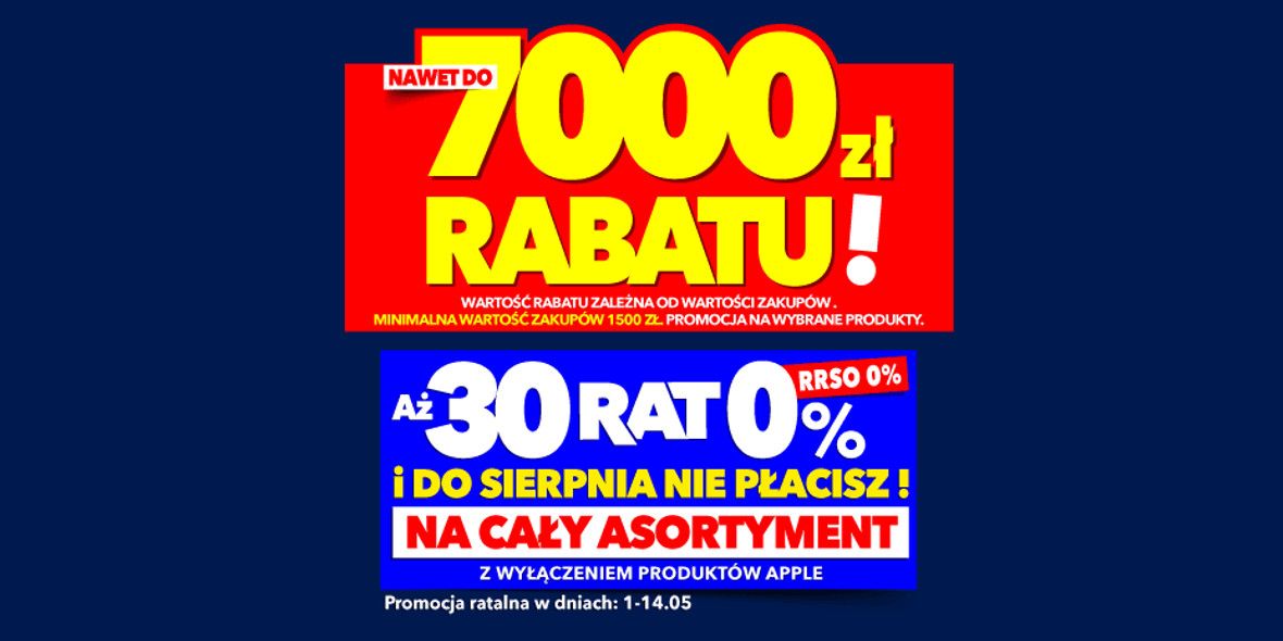 RTV EURO AGD: Do -7000 zł na wybrane produkty 10.05.2024