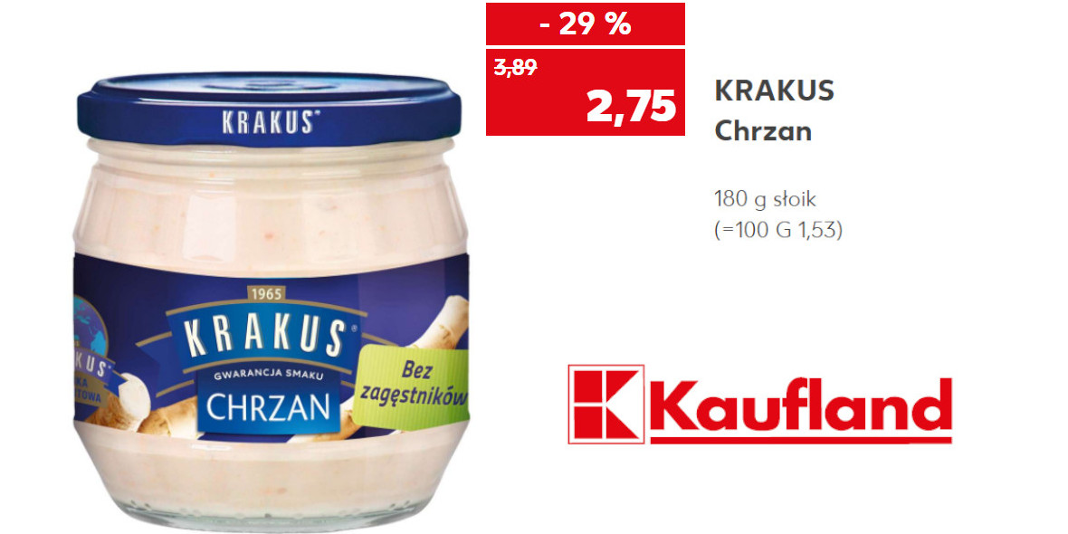 Kaufland: -29% na chrzan KRAKUS 30.11.2022