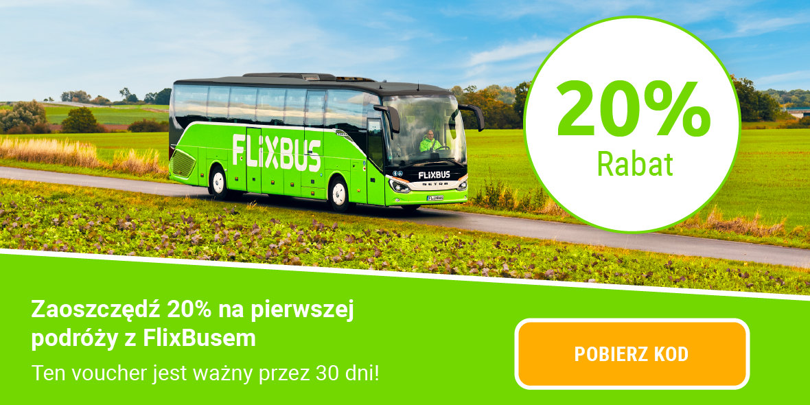 Flixbus.pl: KOD: -20% na pierwszy przejazd