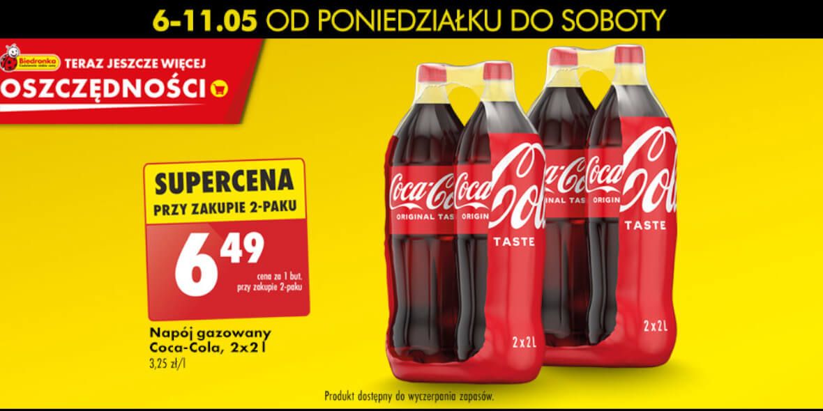 Biedronka: 6,49 zł za napój gazowany Coca-Cola 2 l 06.05.2024