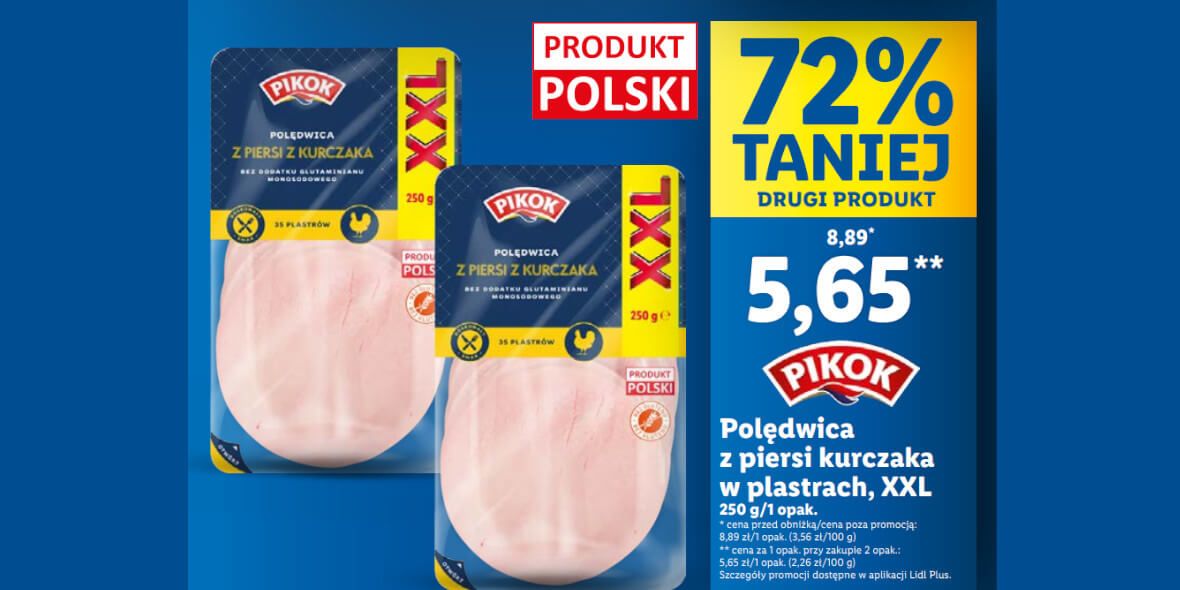 Lidl: KUPON -72% na polędwicę z piersi kurczaka 06.05.2024