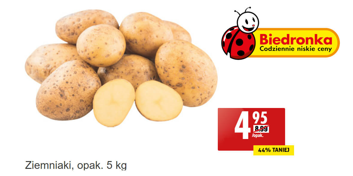 Biedronka: -44% na ziemniaki, opak. 5 kg 03.10.2022