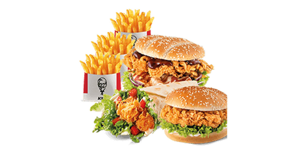 KFC: 49 zł za Grander + Twister + Zinger + 3 x Frytki 24.11.2022