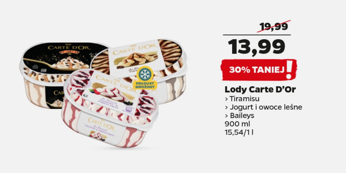 Netto: -30% na lody Carte d’Or 19.08.2022