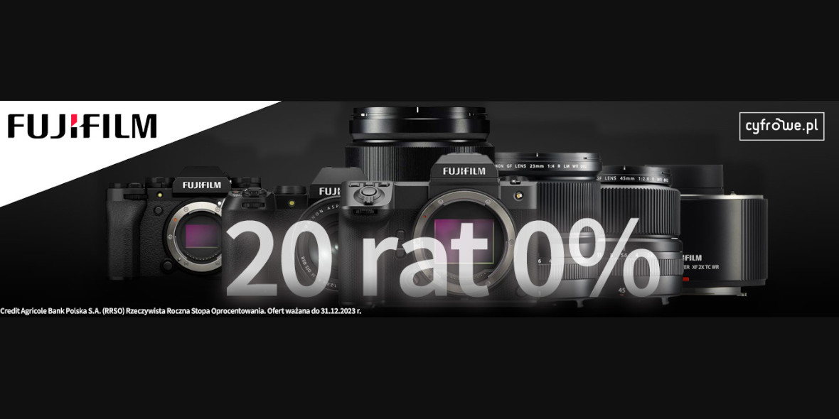 Cyfrowe.pl:  20 rat 0% na sprzęt FujiFilm 06.10.2023