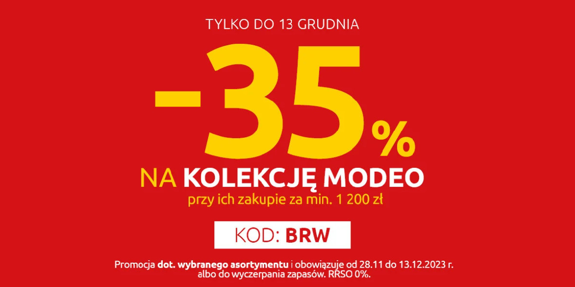Black Red White: KOD rabatowy -35% na kolekcję Modeo 30.11.2023