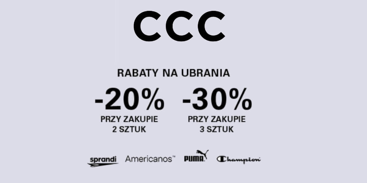 CCC:  Do -30% na ubrania 30.06.2022