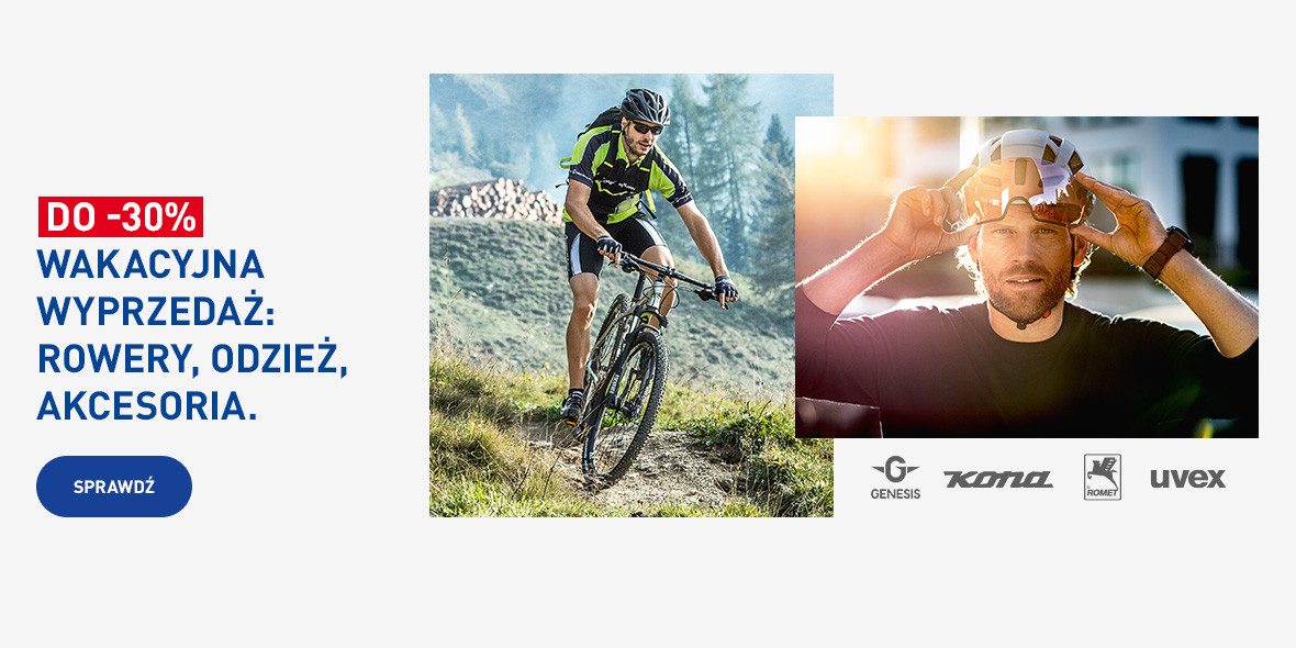 Intersport: Do -30% na rowery, odzież i akcesoria 05.08.2022