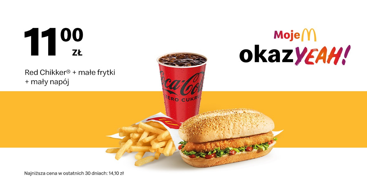 McDonald's: 11 zł Red Chikker® + Małe frytki + Mały napój 20.03.2023