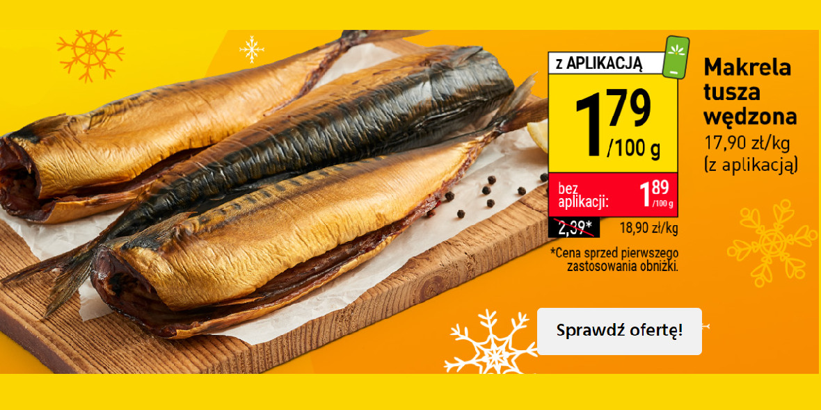 Stokrotka Supermarket: 1,79 zł za makrelę - tusza wędzona 30.11.2023