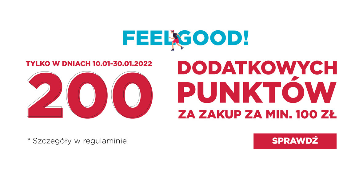 Go Sport: 200 punktów ekstra za zakupy za min. 100 zł 11.01.2022