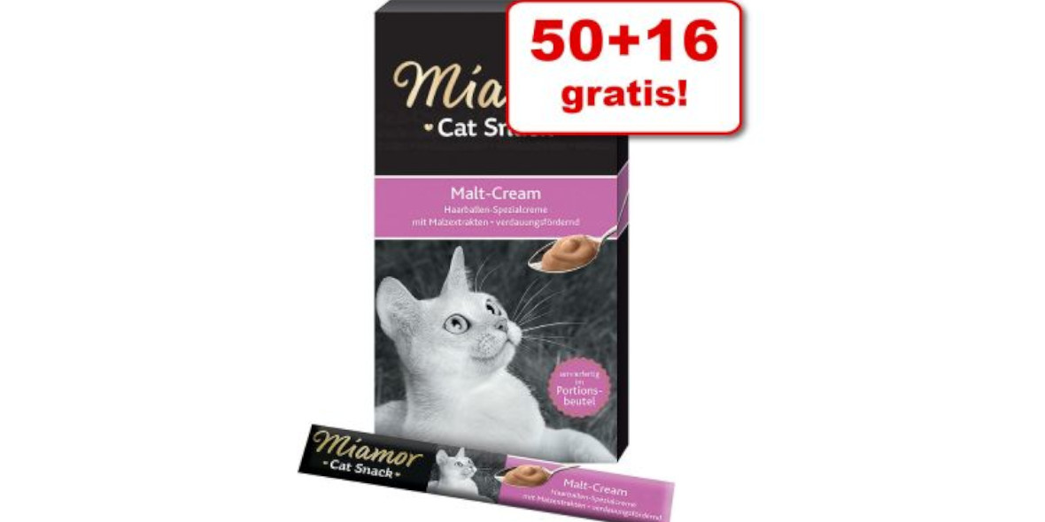 zooplus: CYBERWEEK! 50 + 16 GRATIS! Miamor Cat Snack pasta dla kota 07.11.2022