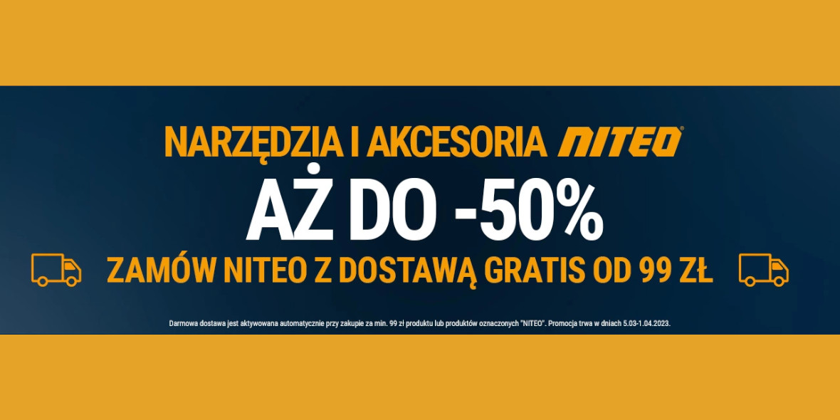 Biedronka Home: Do -50% na narzędzia NITEO i darmowa dostawa od 99 zł