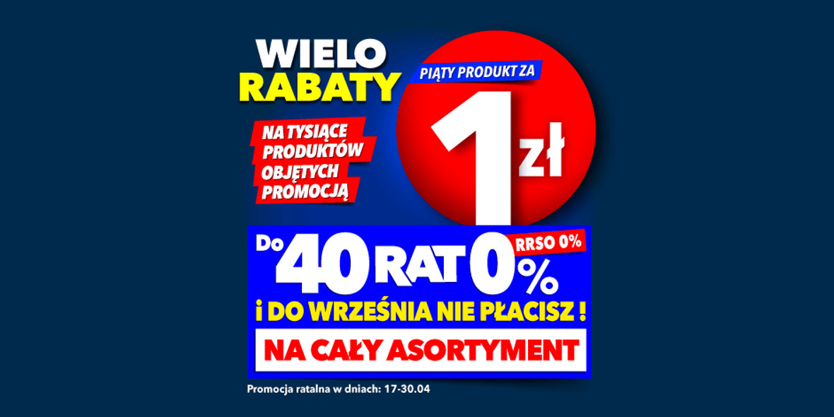 RTV EURO AGD: Do -80% lub 5. produkt za 1 zł