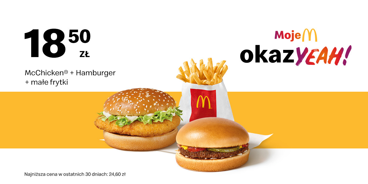 McDonald's: 18,50 zł McChicken® + Hamburger + małe frytki 20.03.2023