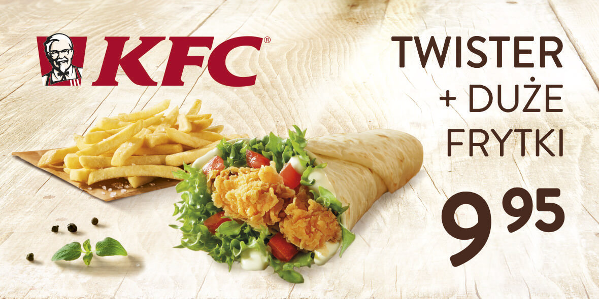 KFC: 9,95 zł za Twister+ duże frytki