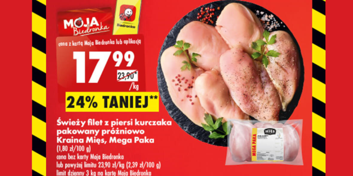 Biedronka: -24% na świeży filet z piersi kurczaka 08.05.2023