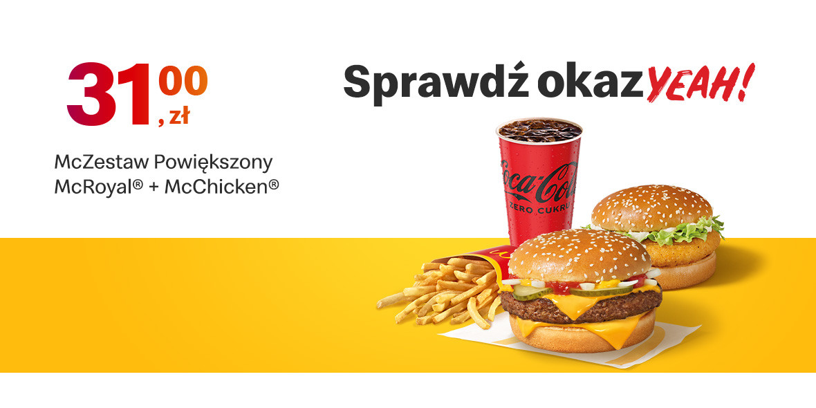 McDonald's: 31 zł McZestaw Powiększony 20.06.2022