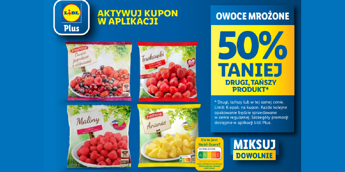 Lidl: KUPON -50% na owoce mrożone 26.09.2023