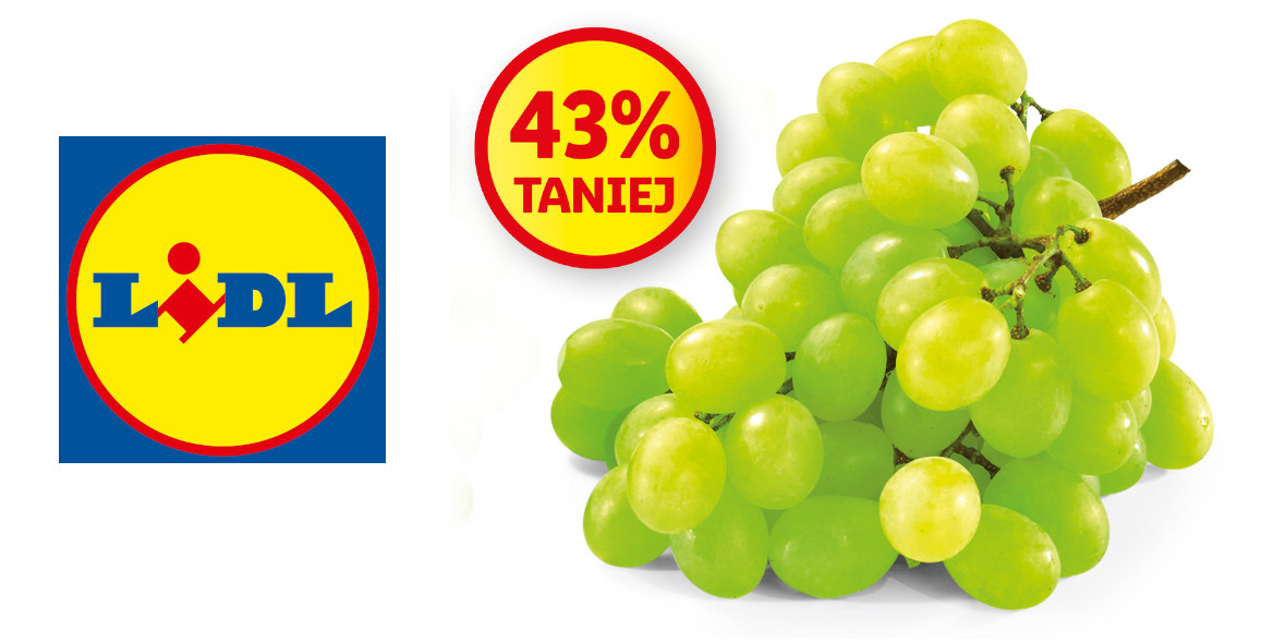 Lidl: -43% na winogrono jasne bezpestkowe 16.08.2022